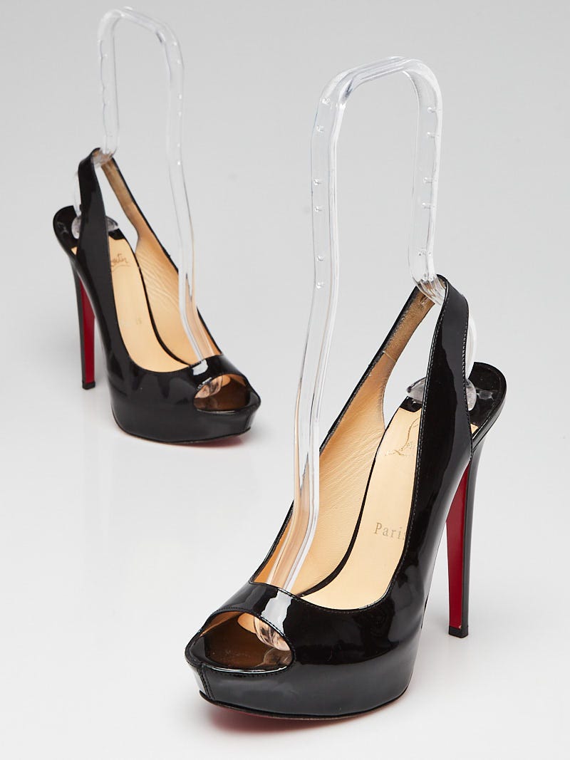 Christian Louboutin - Authenticated Boots - Patent Leather Black Plain for Women, Very Good Condition