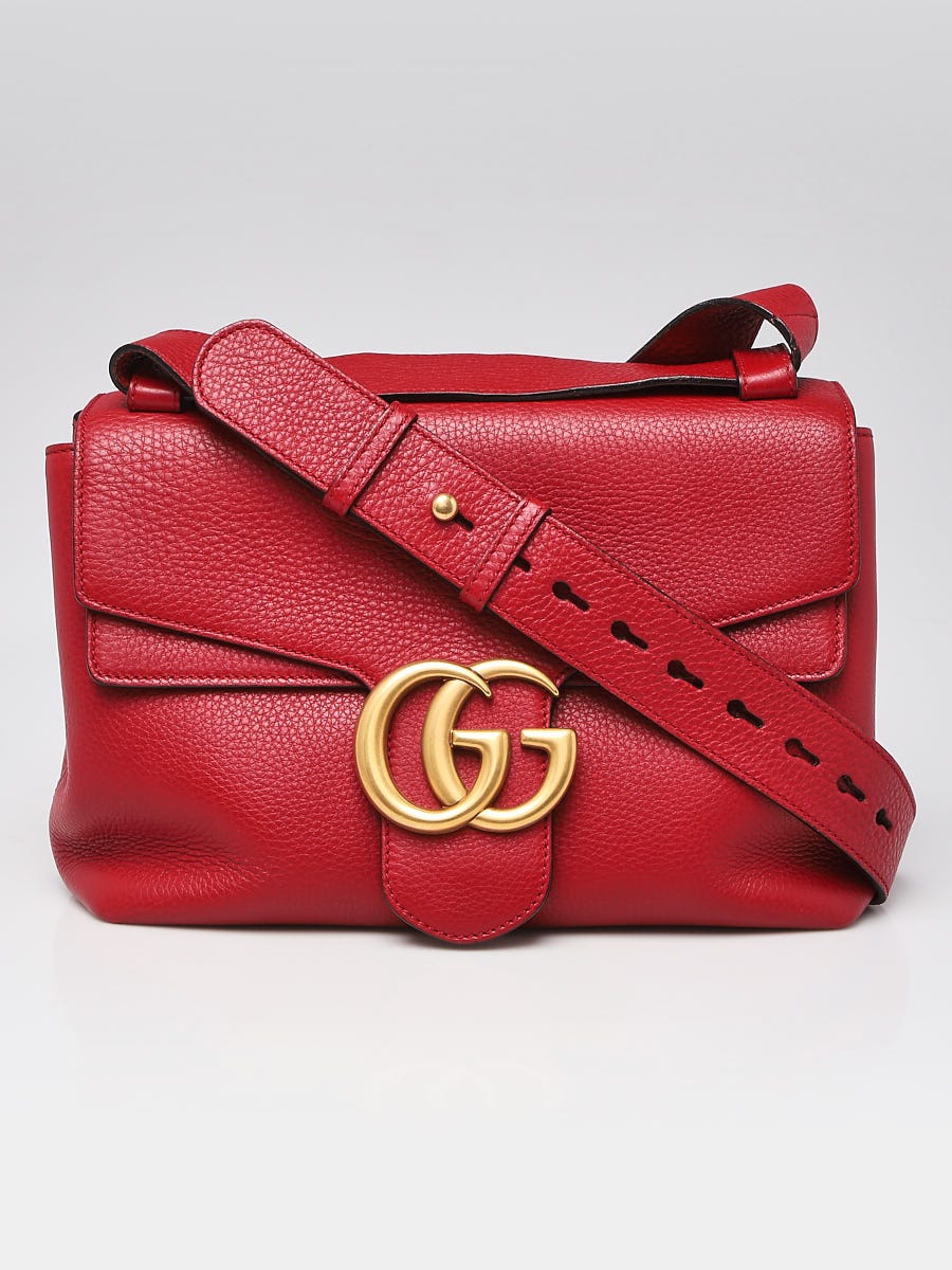 GG Marmont medium shoulder bag in red leather