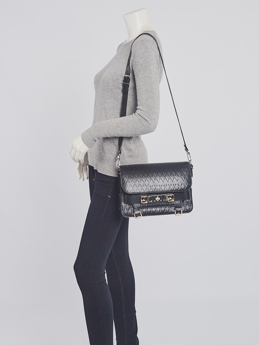Proenza Schouler Black Diamond Embossed Calfskin Leather Proenza Schouler Black Diamond Embossed Calfskin Leather