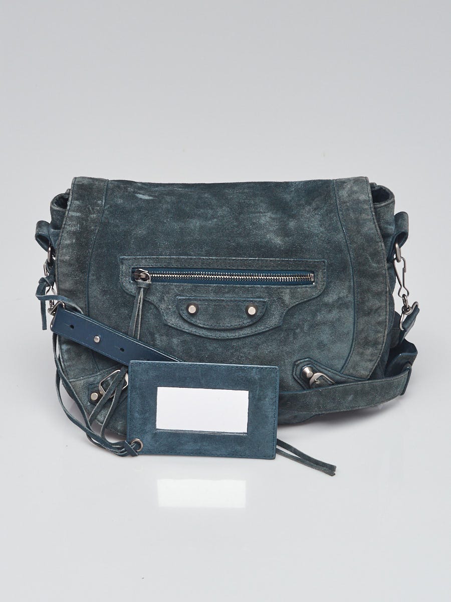 Balenciaga Classic Folk Messenger Bag  Agneau Leather  Navy  eBay