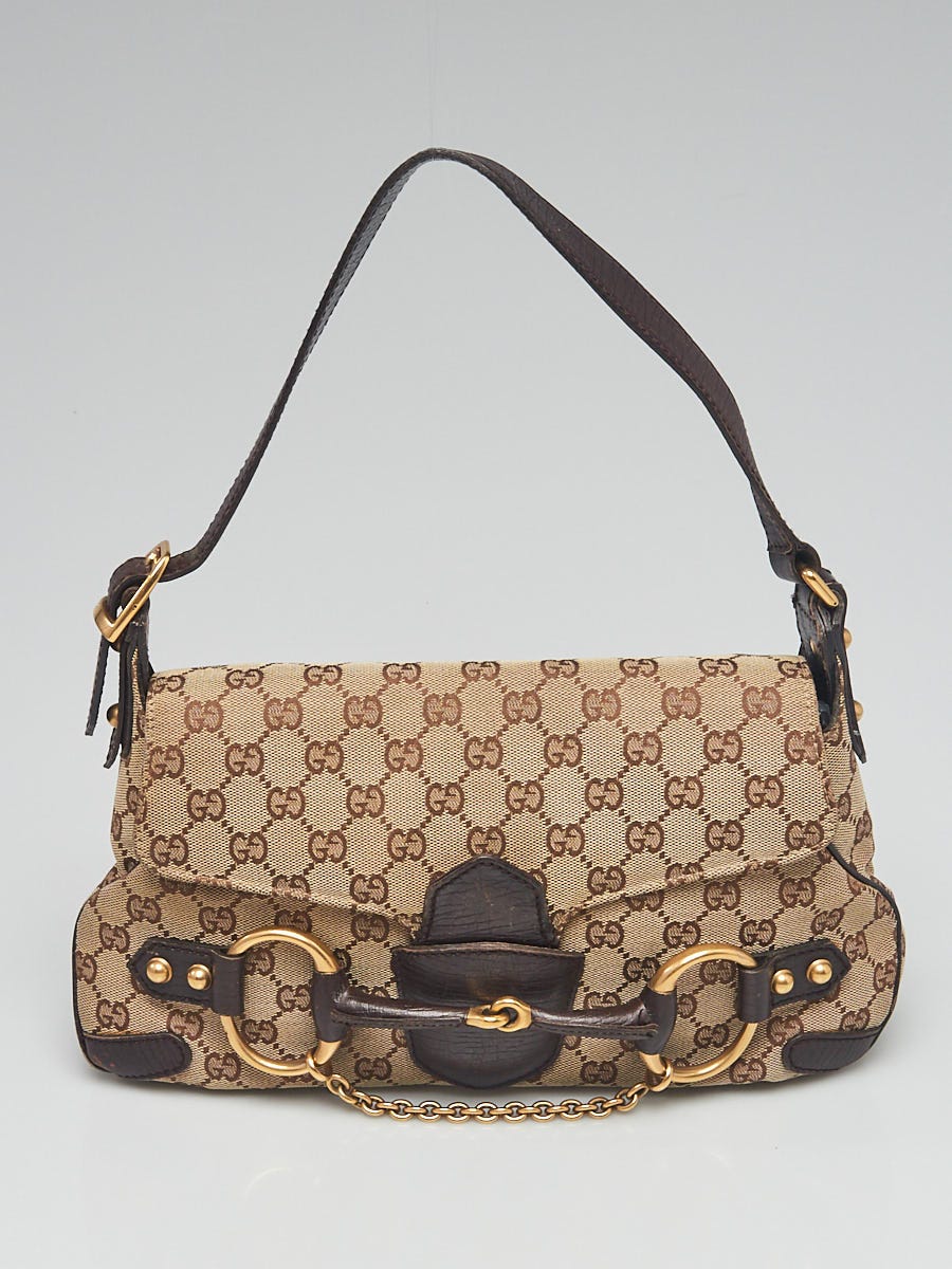 Gucci Horsebit 1955 Mini Bag Beige/Ebony in Canvas/Leather with