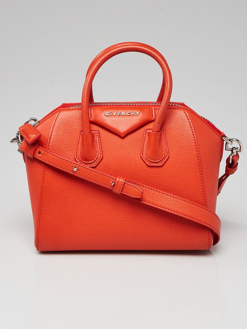 Givenchy Orange Sugar Goatskin Leather Small Antigona Bag