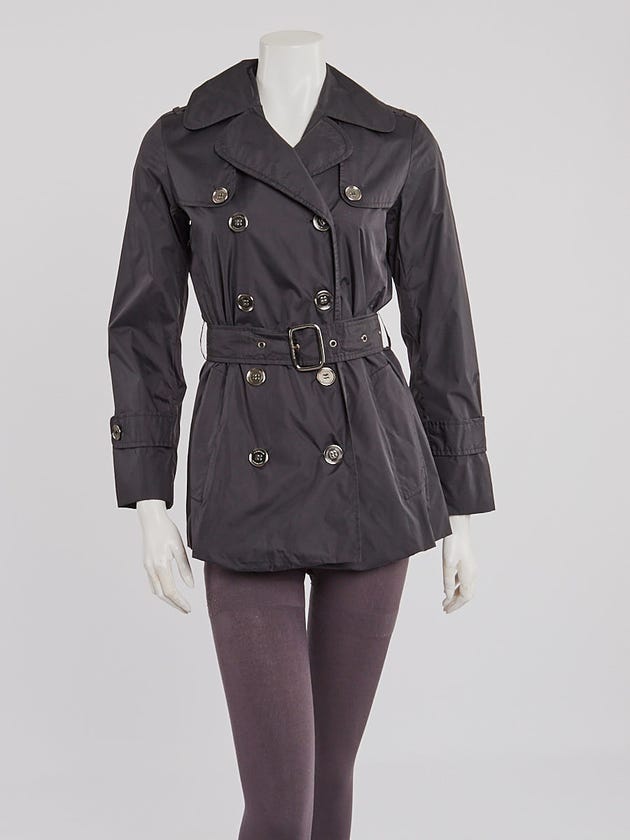 Burberry Black Polyester Trench Rain Jacket Size 2/36