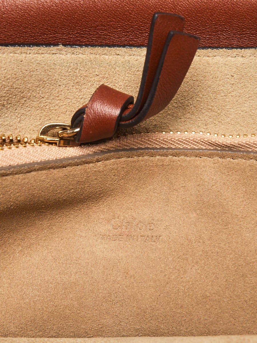 CHLOE Suede Calfskin Mini Faye Shoulder Bag Tobacco 1253561