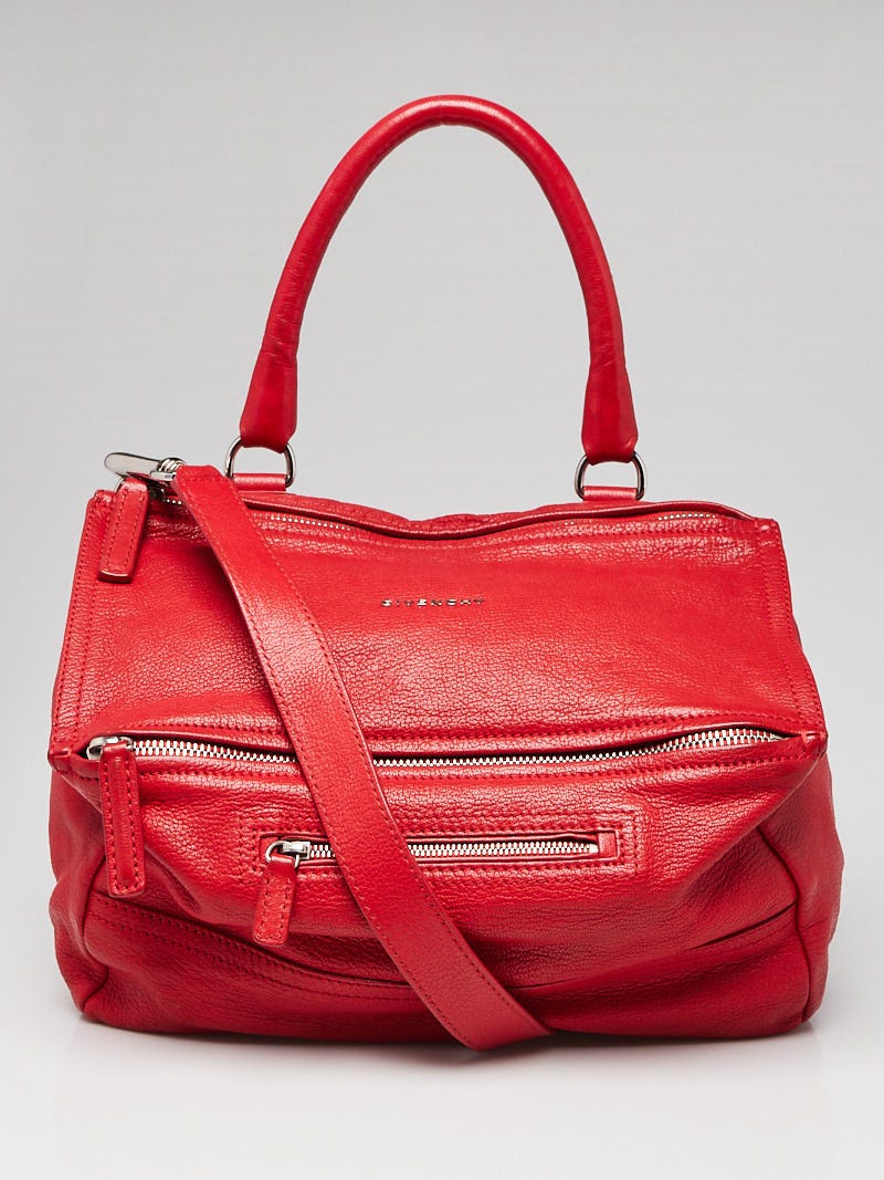 Givenchy Antigona Tote Glazed Medium Red in Leather with Silver-Tone - US