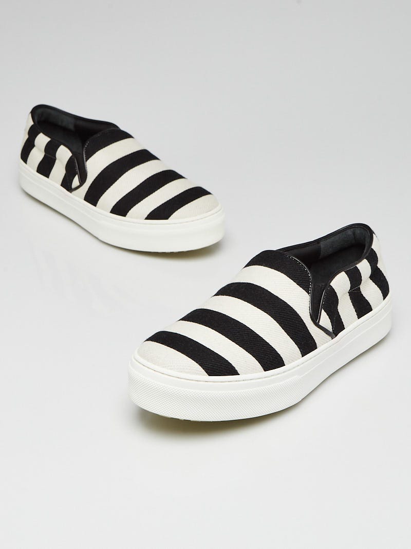 Black and white outlet striped 'shoes