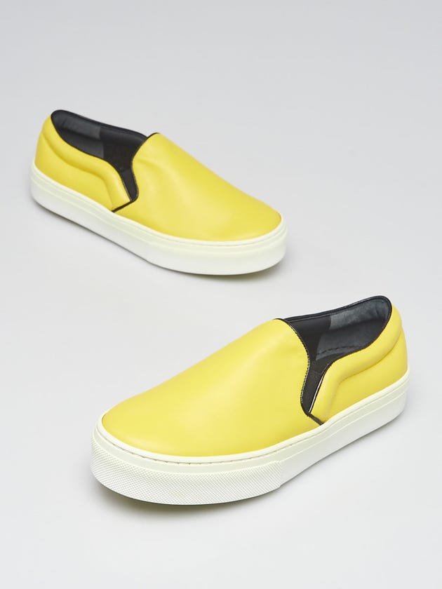 Celine Yellow Leather Slip On Sneakers Size 5.5/36