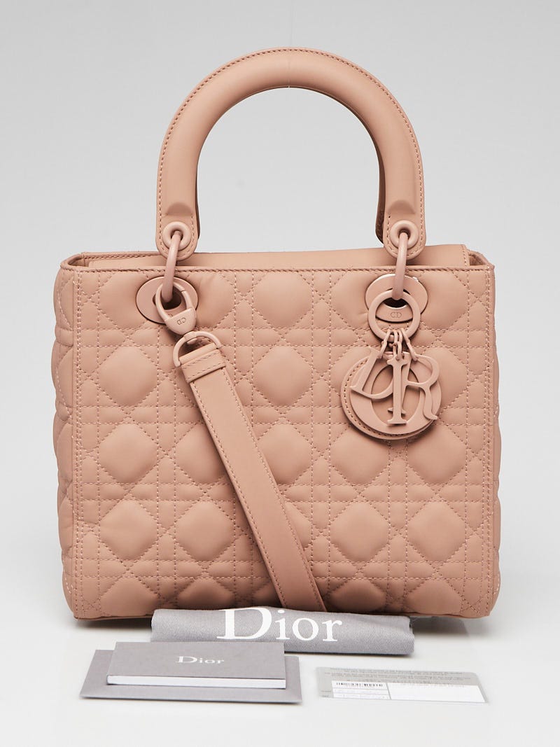 Dior Blush Quilted Calfskin Cannage Ultramatte Mini Lady Dior