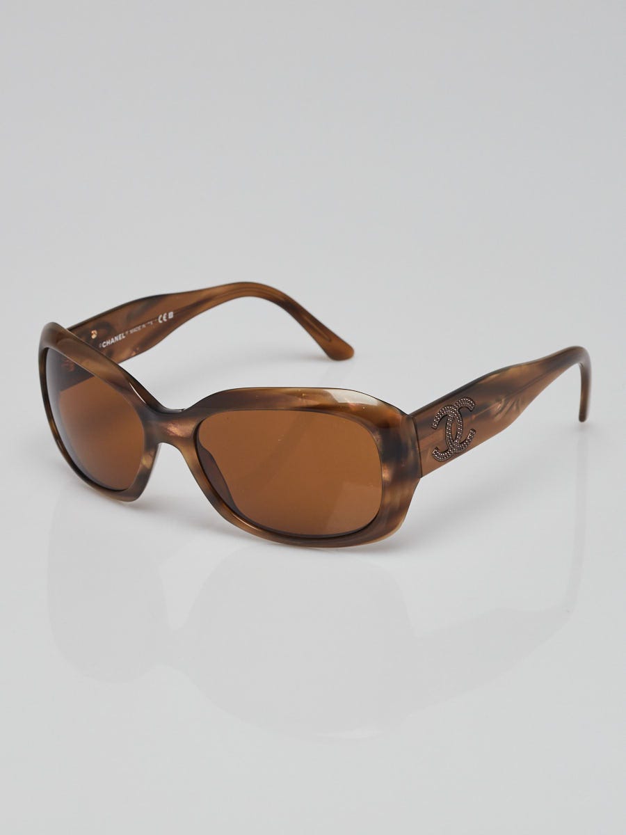 Chanel Brown Plastic Frame CC Logo Sunglasses 5102 - Yoogi's Closet