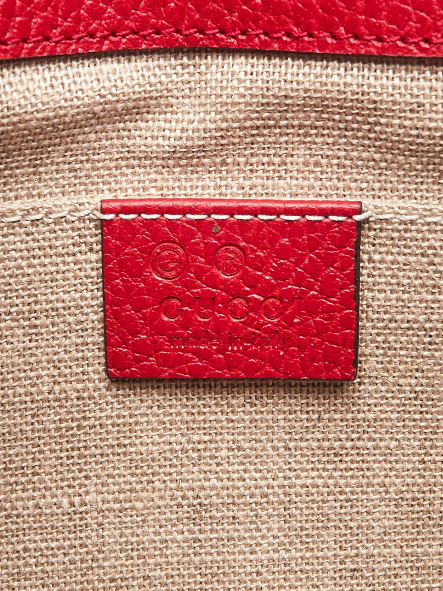 Gucci Red Calfskin Leather Interlocking G Dollar Crossbody Bag