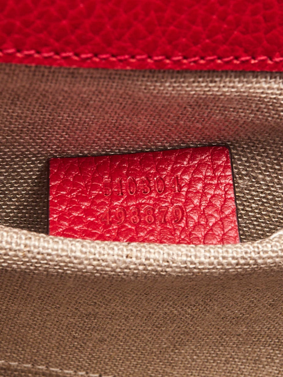 Gucci Red Calfskin Leather Interlocking G Dollar Crossbody Bag