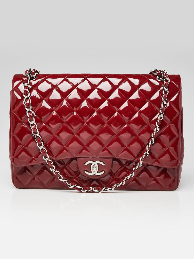 Chanel Red Quilted Patent Leather Classic Maxi Double Flap Bag - Yoogi's  Closet