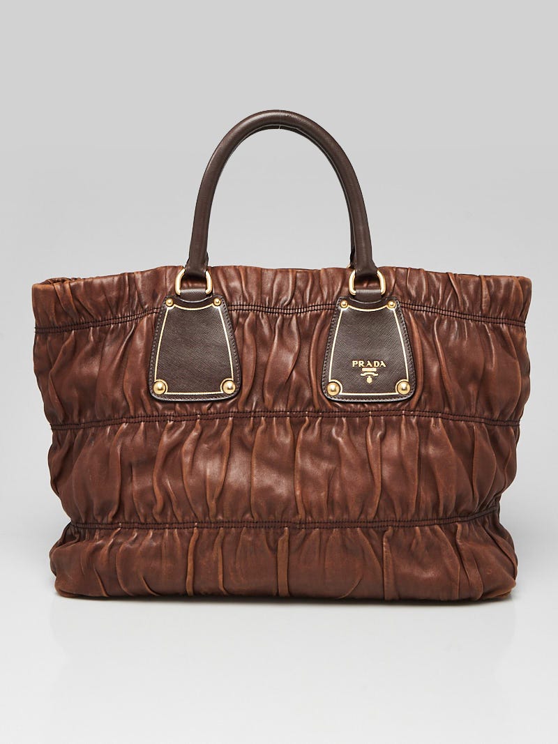 vintage prada brown leather bag