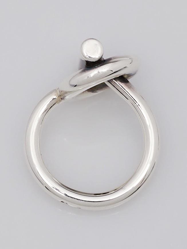 Hermes Sterling Silver Echappee Ring Medium Model Size 6