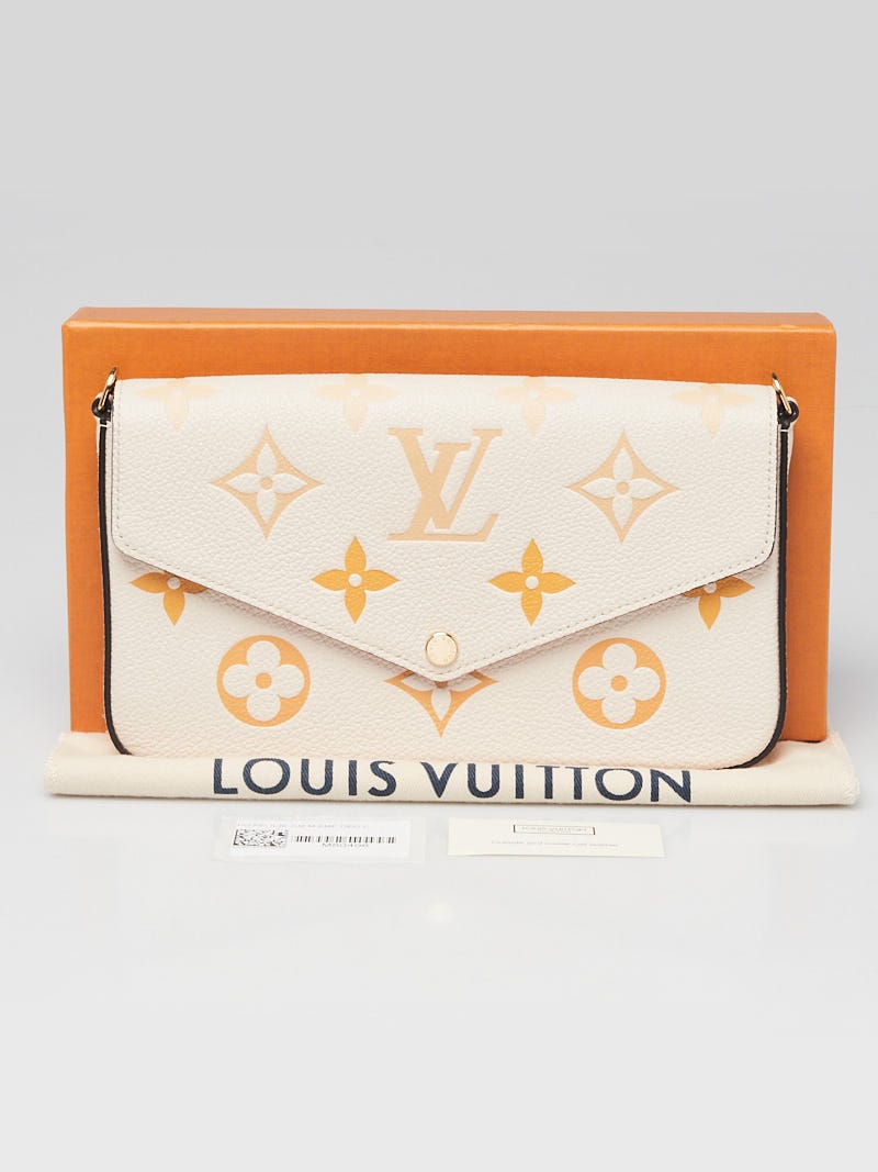 LOUIS VUITTON Empreinte Monogram Giant By The Pool Felicie Pochette Chain Wallet  Cream Saffron 1204223