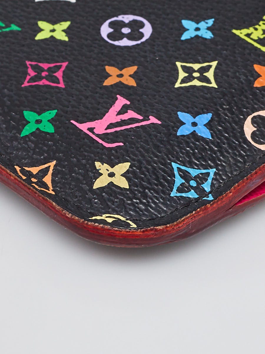 Louis Vuitton Black Monogram Multicolor Pochette Cles Key Pouch Keychain  862676