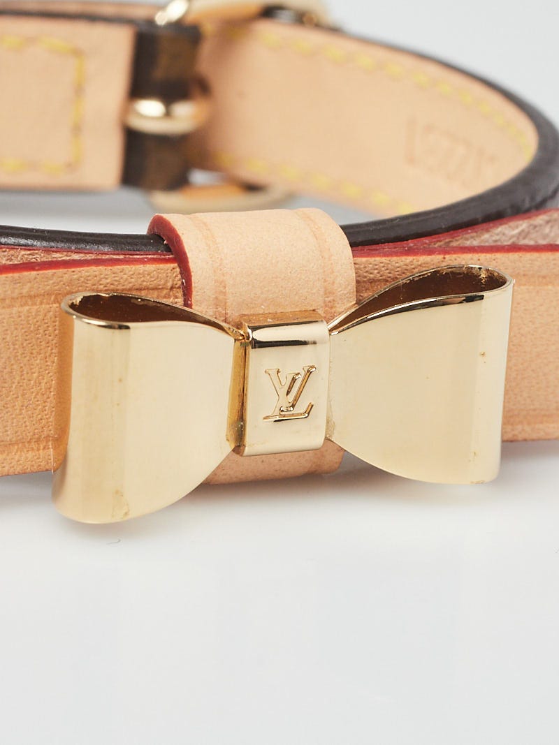 Louis Vuitton Baxter Dog Collar Monogram Bow X Small Brown in