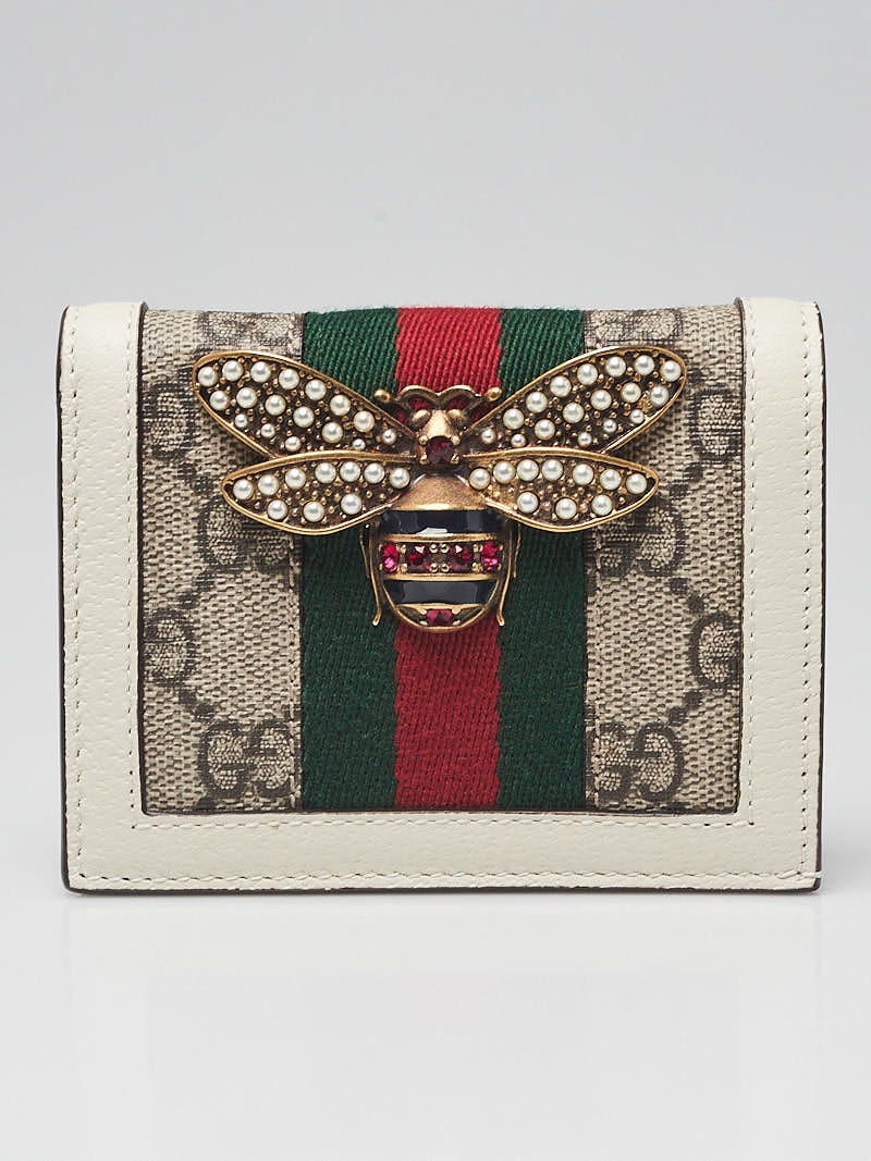Gucci Beige Original GG Canvas Brown Leather Trim Wallet – Queen Bee of  Beverly Hills