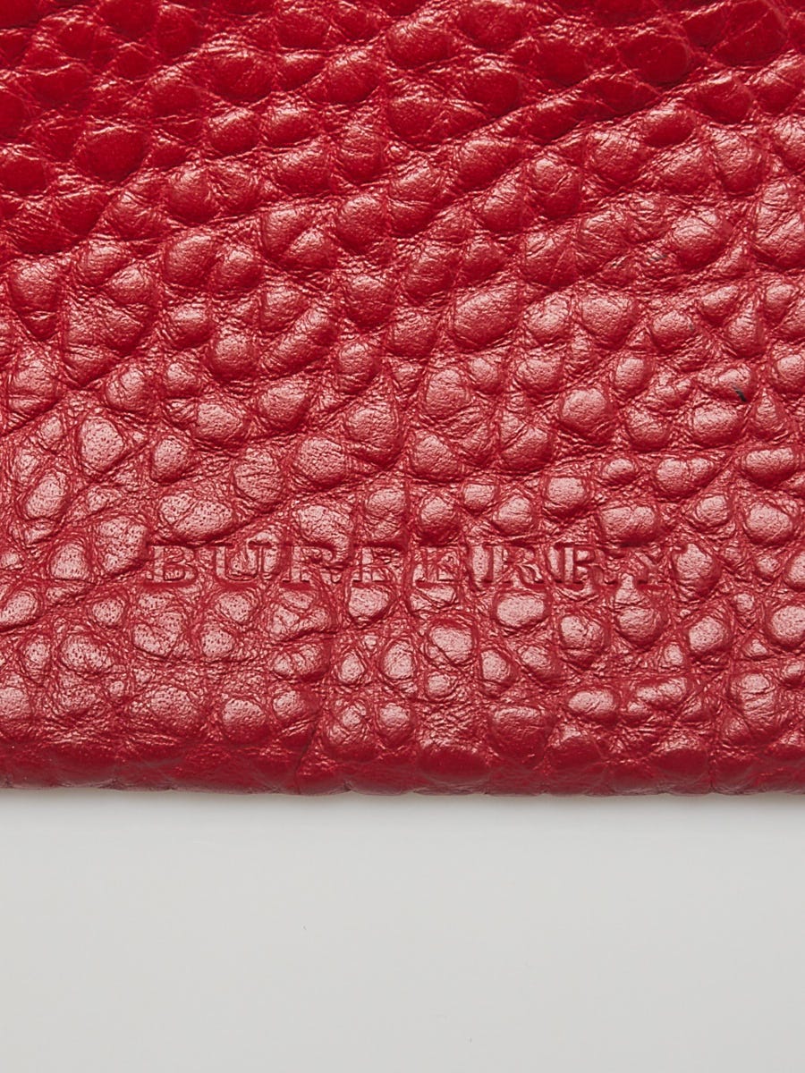 Burberry Red Embossed Check Grain Leather Small Canterbury Tote