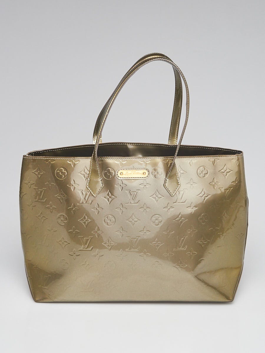 Louis Vuitton Vert Bronze Monogram Vernis Wilshire MM Bag - Yoogi's Closet