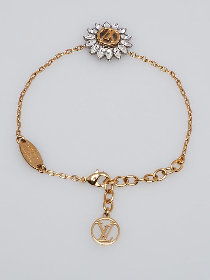Louis Vuitton Goldtone Metal Chain and Swarovski Crystal Over the Rainbow  Bracelet - Yoogi's Closet