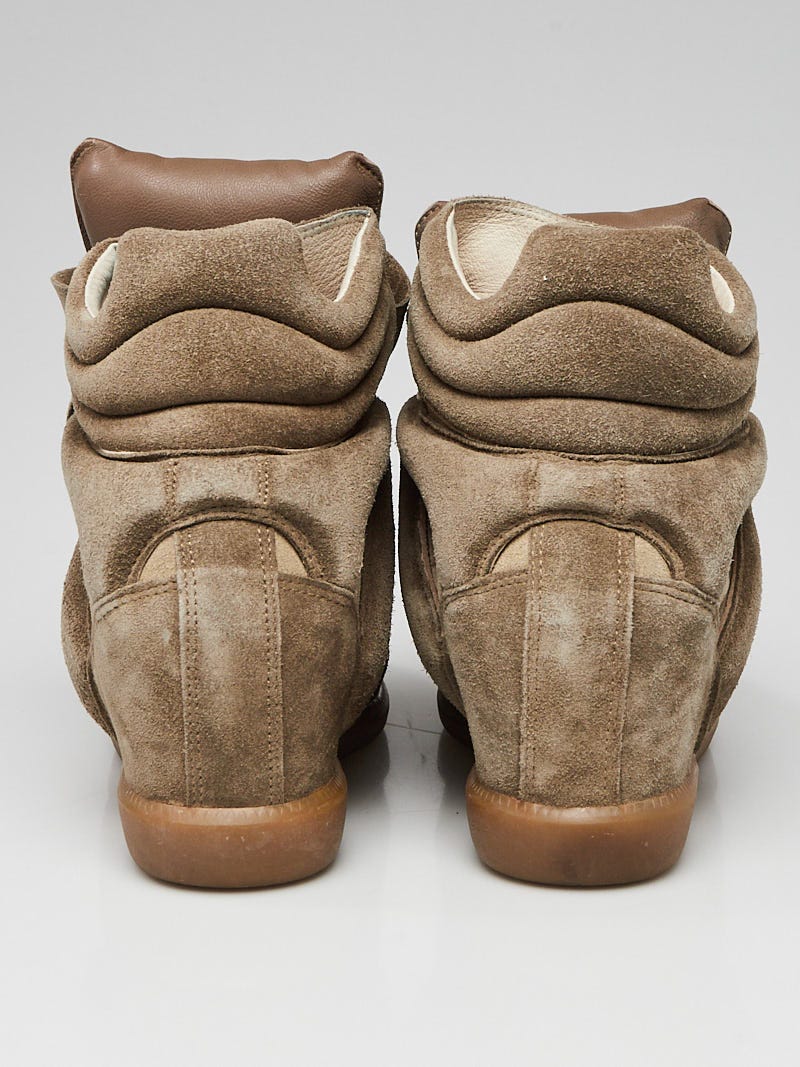 Isabel Marant ベケット グレージュ 37 美品 Isabel Marant Beige Suede and Leather Bekett Over Basket