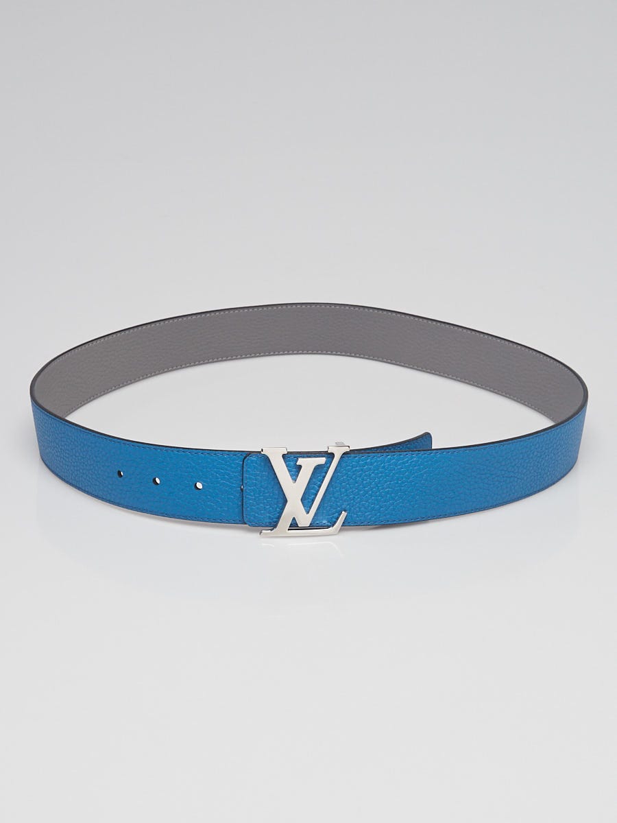LV initials 40mm Reversible Belt, Blue, 95