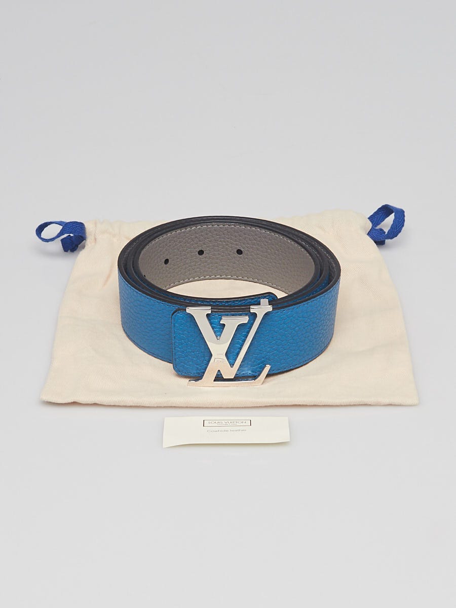 Louis Vuitton 40mm Blue/Grey Taurillon Leather LV Initiales Belt Reversible  Size 95/38 - Yoogi's Closet