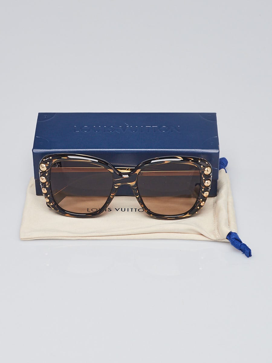 Louis Vuitton Tortoise Shell Acetate Studded Sunglasses  display picture 1