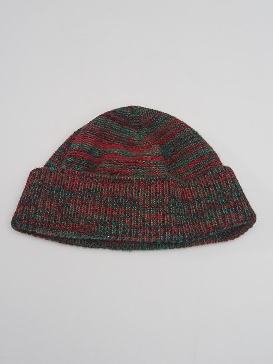 Gucci Green/Red Wool Knit Marving Interlocking G Beanie Hat  display picture 1