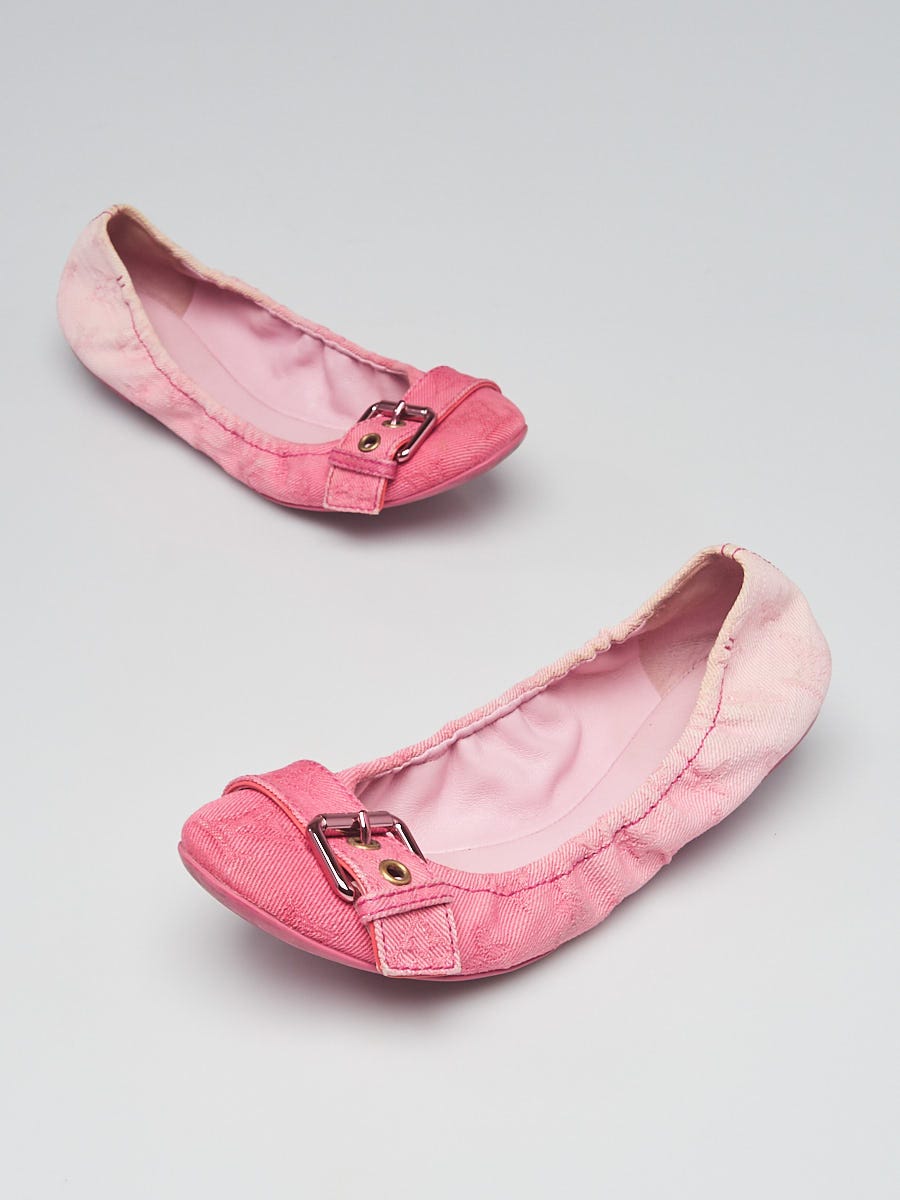 Louis Vuitton Pink Monogram Denim Sunburst Ballet Flats Size 6/36.5