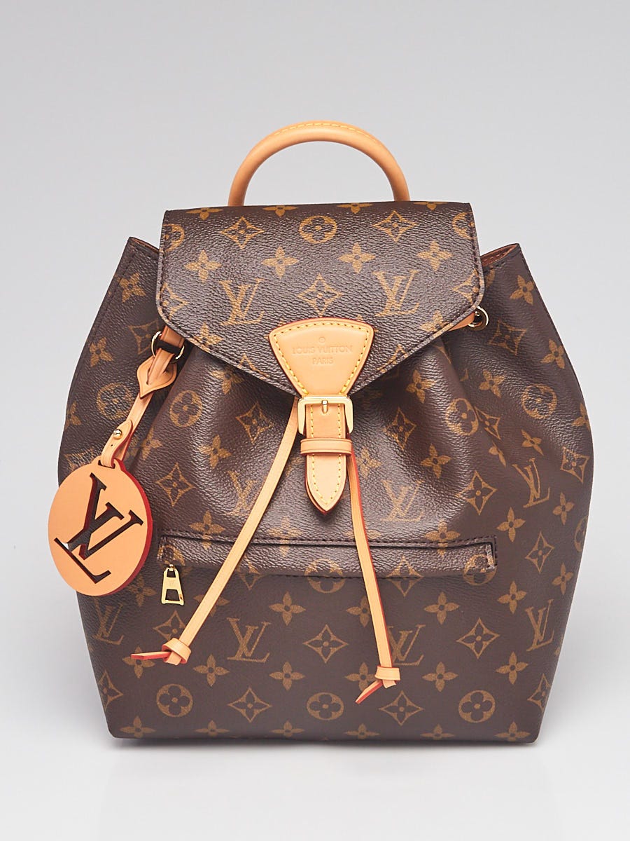 Louis Vuitton Montsouris NM Monogram Canvas Leather Backpack Bag Black
