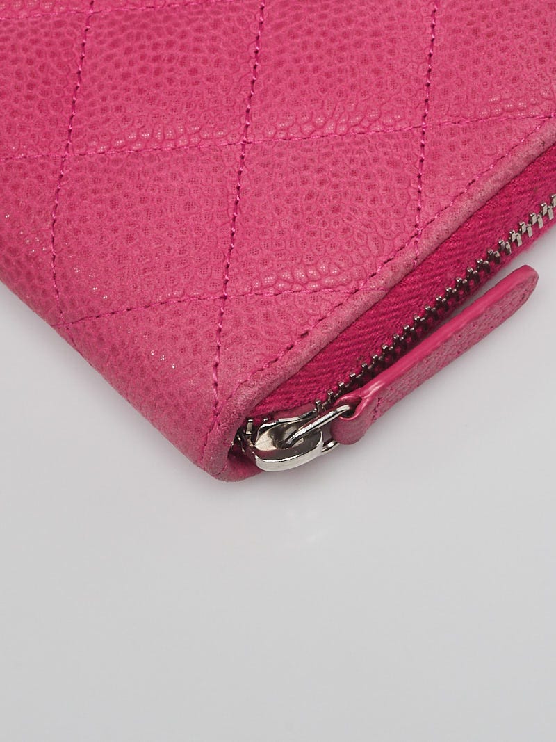 Christian Louboutin pink patent leather long zippy zip around wallet with  box