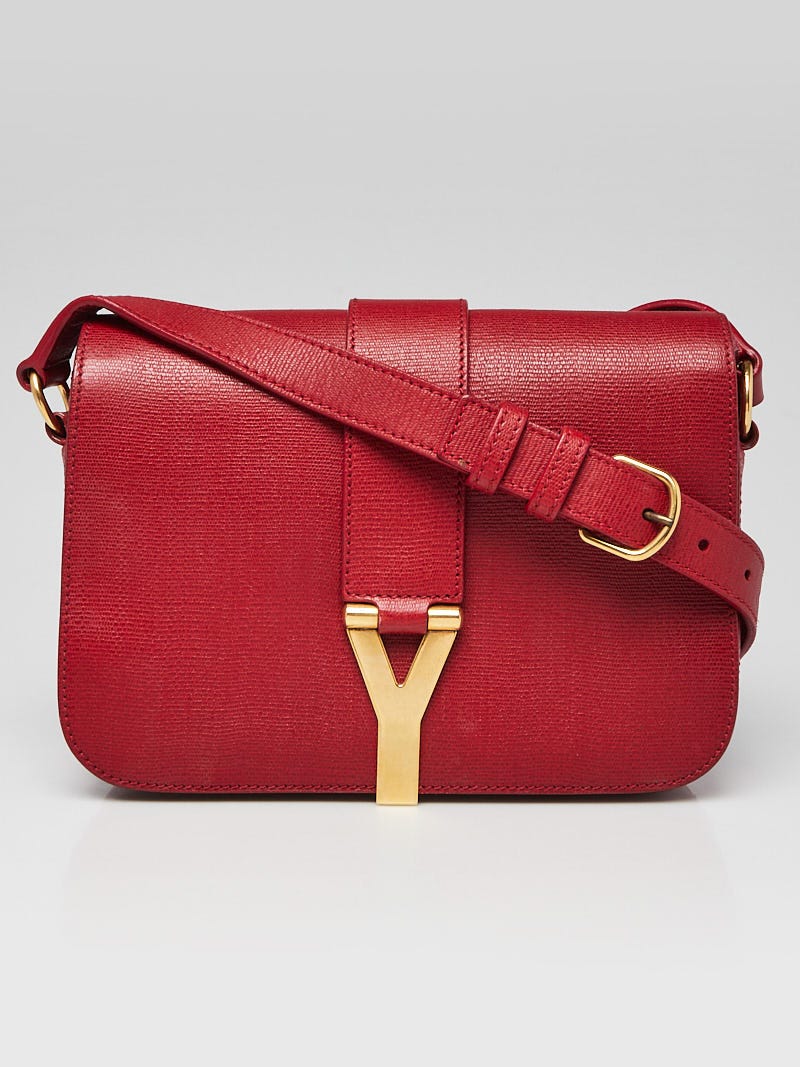 Yves Saint Laurent Red Grained Calfskin Leather Medium ChYc Flap Bag -  Yoogi's Closet