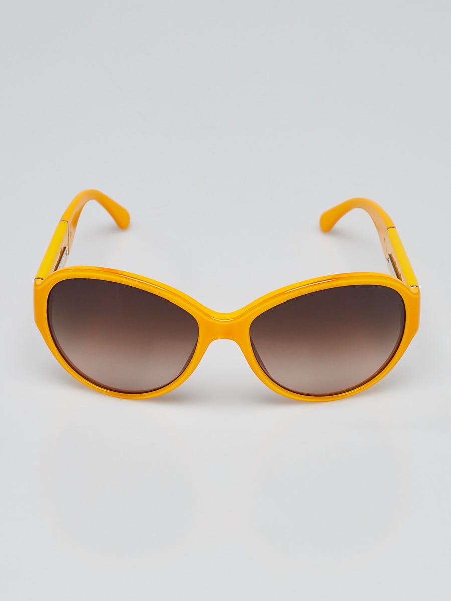 【箱 ケース クロス付き】CHANEL シャネル サングラス イエロー Chanel Yellow Acetate Frame Black Tint CC Sunglasses -1350