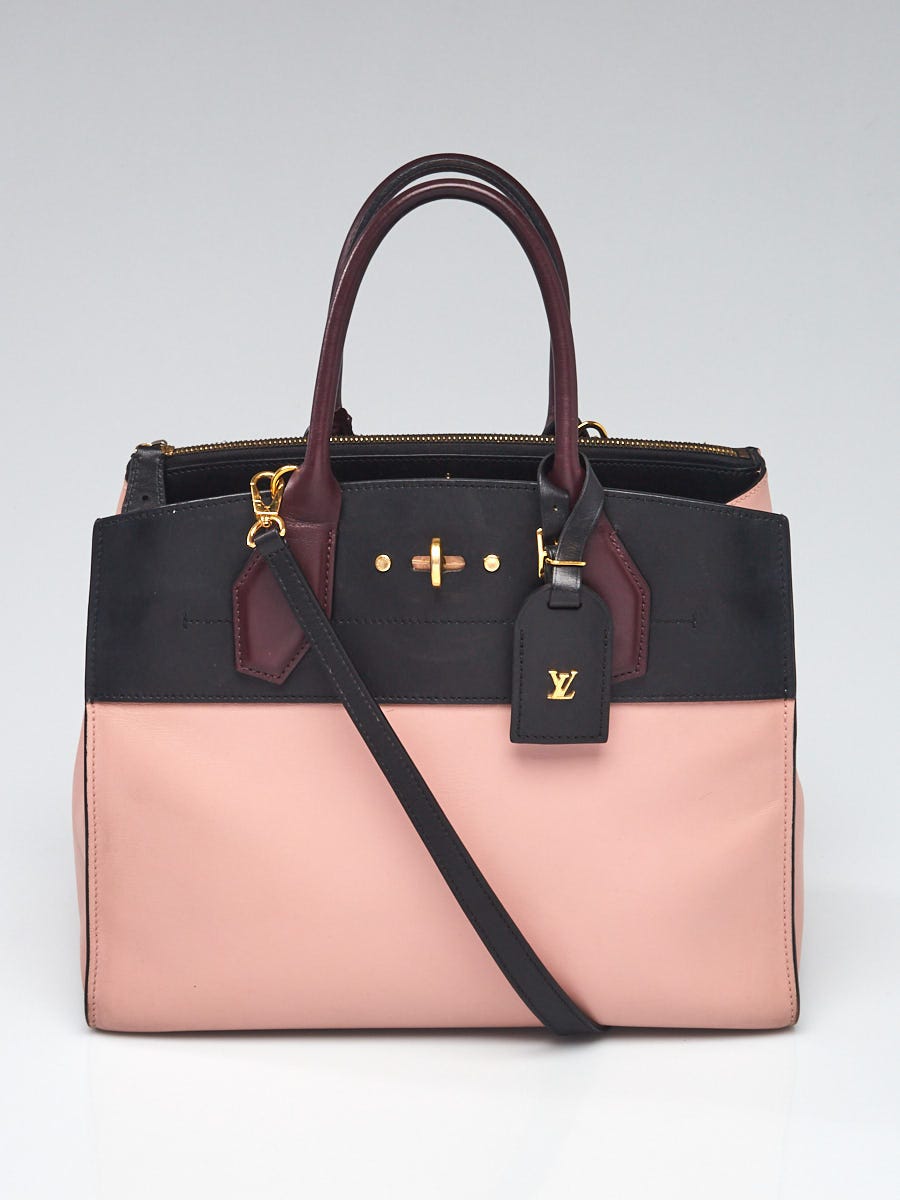 Louis Vuitton Pink/Black Leather City Steamer MM Bag - Yoogi's Closet