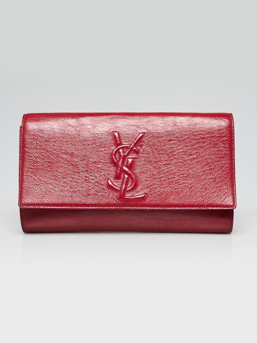 Patent leather clutch bag Yves Saint Laurent Pink in Patent
