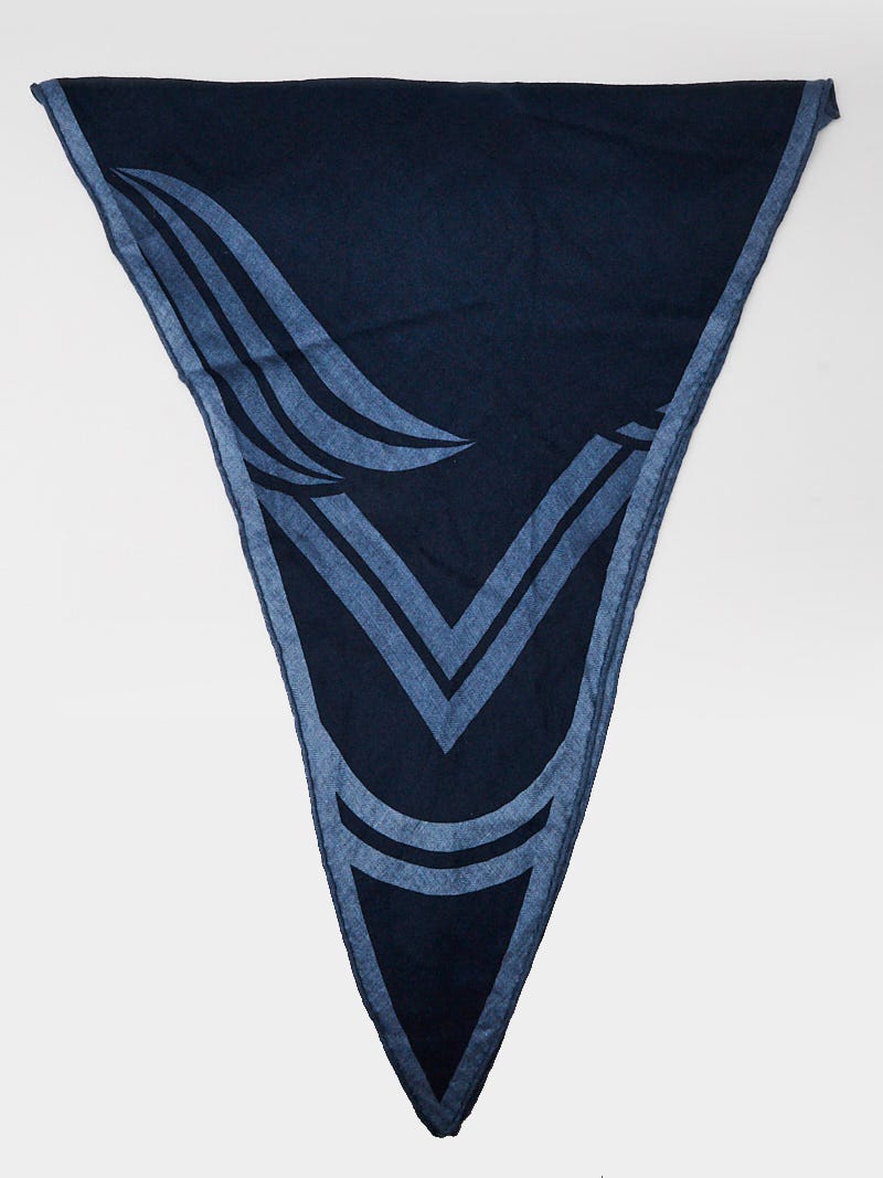 Louis Vuitton Navy Blue Card Monogram Silk Blend Bandana Scarf Louis  Vuitton | The Luxury Closet