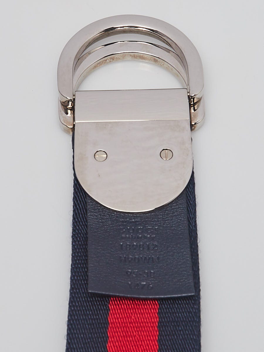 Gucci Blue Red Canvas Web Belt Size 95 38 Yoogi s Closet