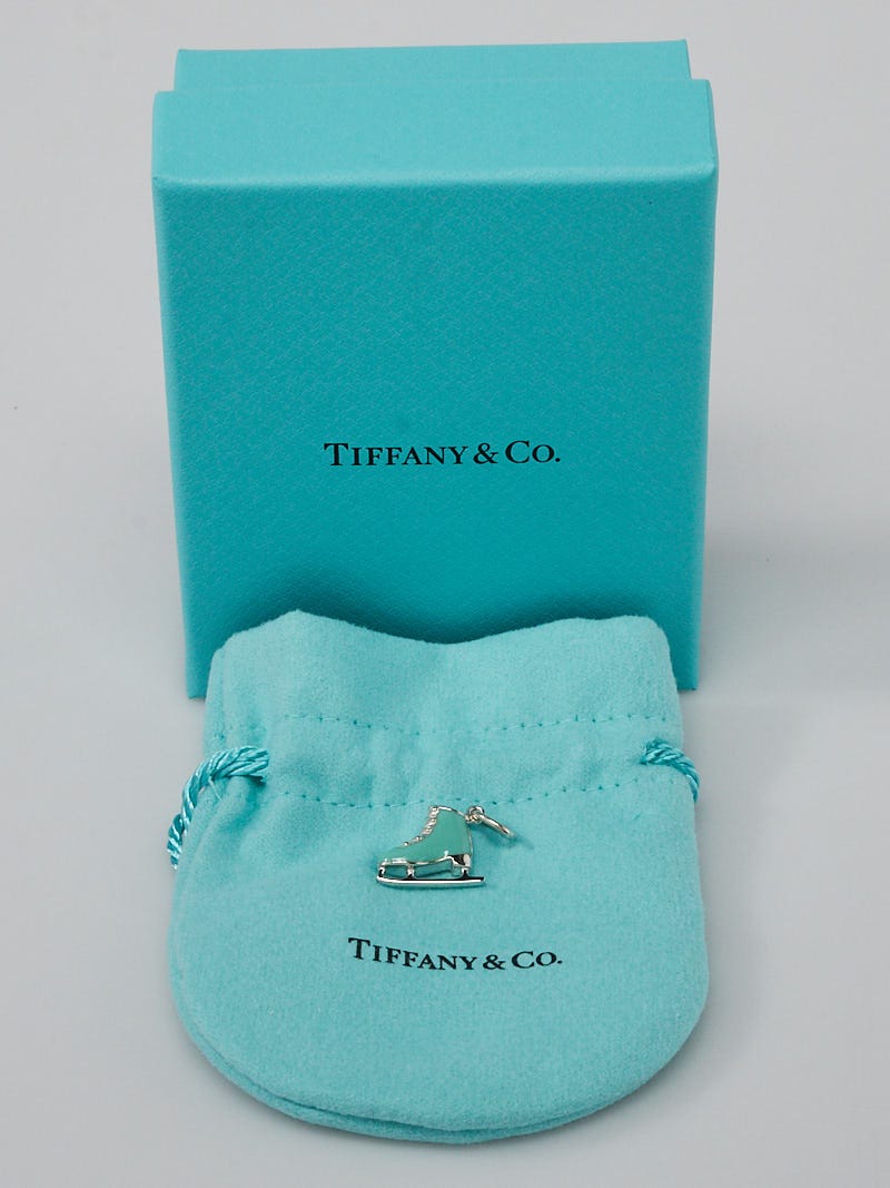 Tiffany & Co. Blue Enamel and Sterling Silver Skate Charm