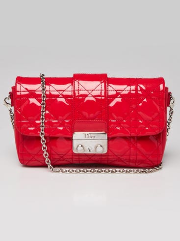 Christian Dior Pink Cannage Quilted Patent Leather Miss Dior Promenade Crossbody Clutch Bag