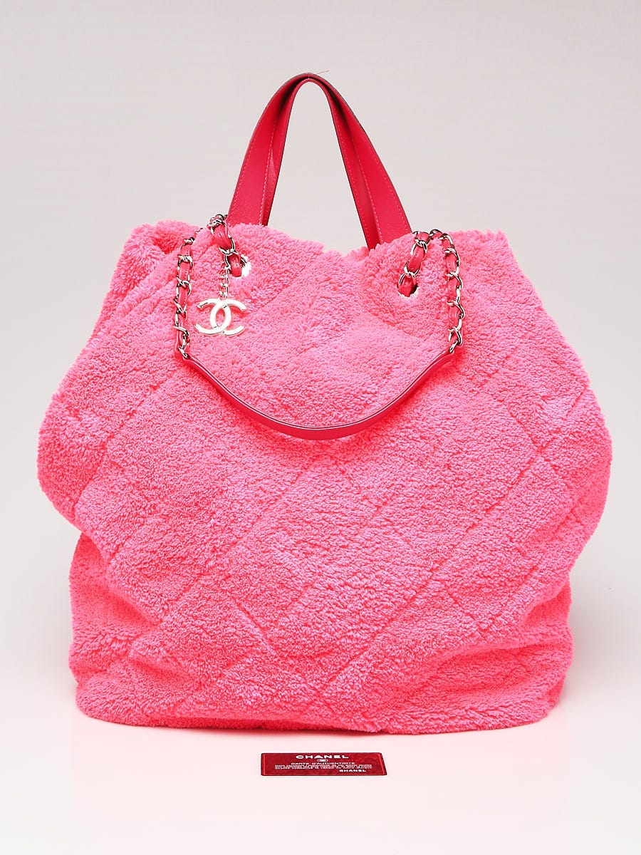 chanel terry cloth bag pink