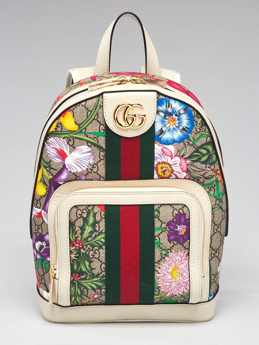Gucci Multicolor GG Flora Coated Canvas Ophidia Small Backpack Bag