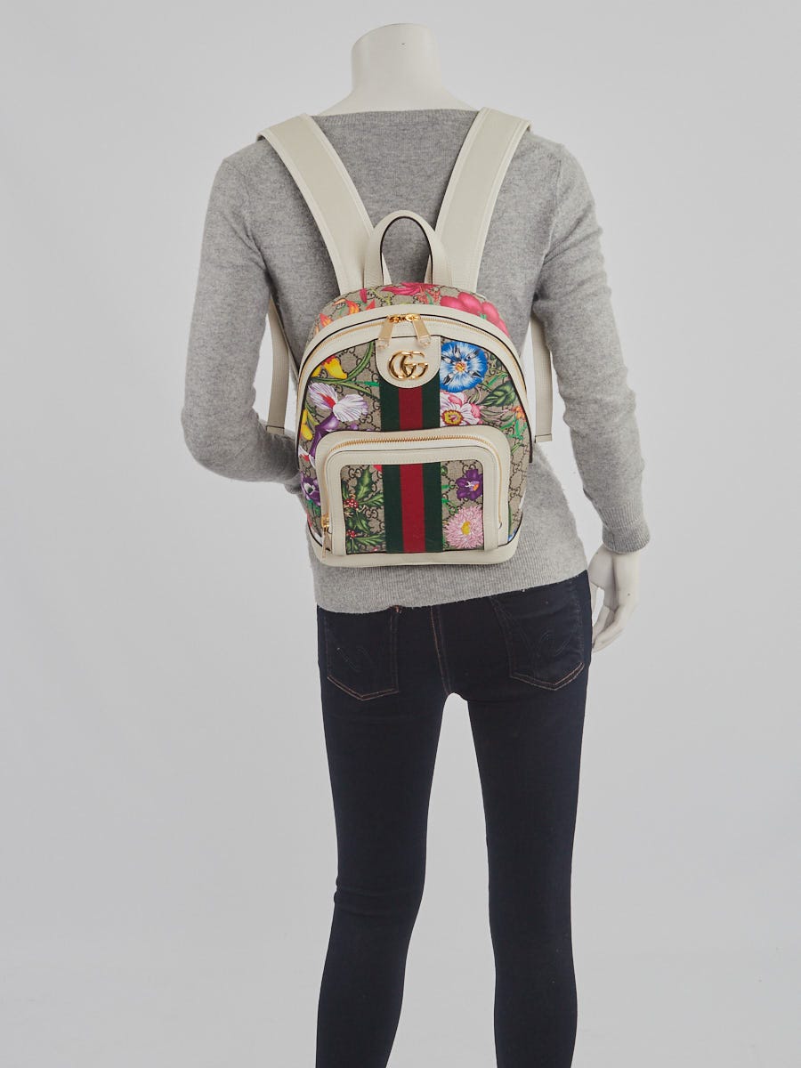 Gucci Multicolor GG Flora Coated Canvas Ophidia Small Backpack Bag