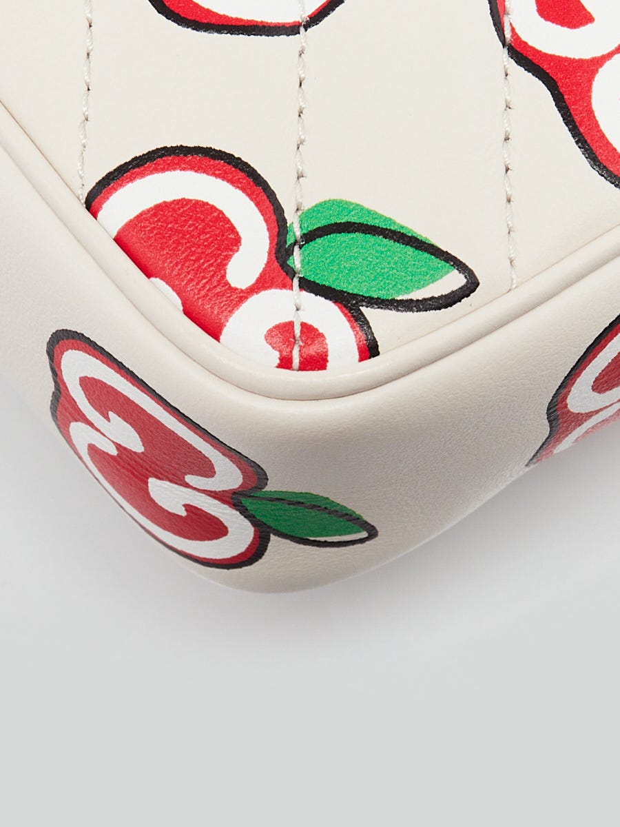Gucci Red/White Quilted Leather GG Marmont Valentine's Day