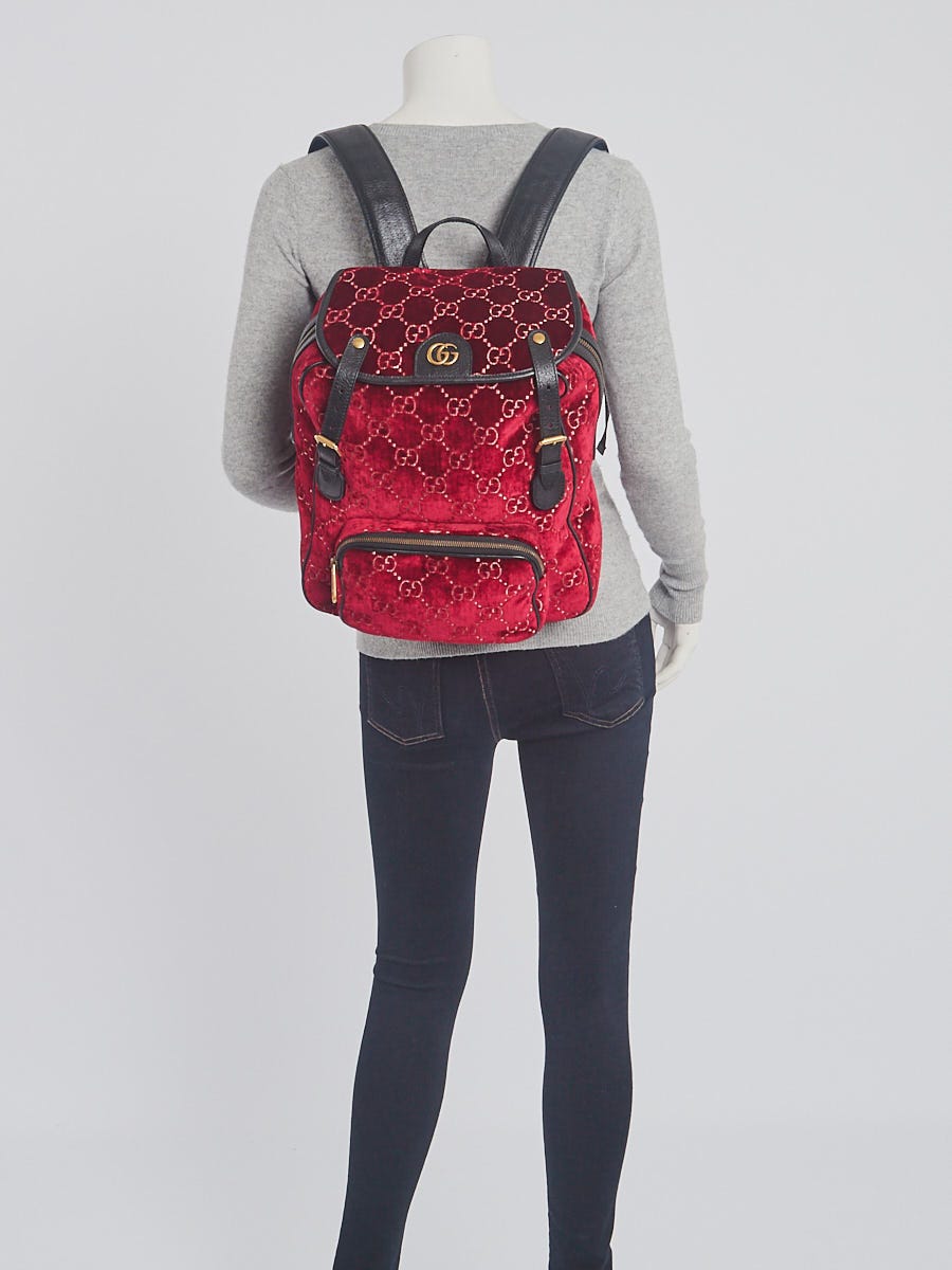 Small gg velvet on sale backpack