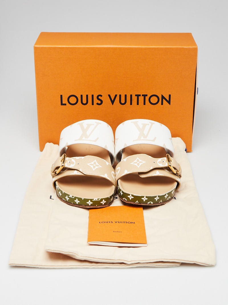Bom dia leather sandal Louis Vuitton Brown size 37.5 EU in Cloth