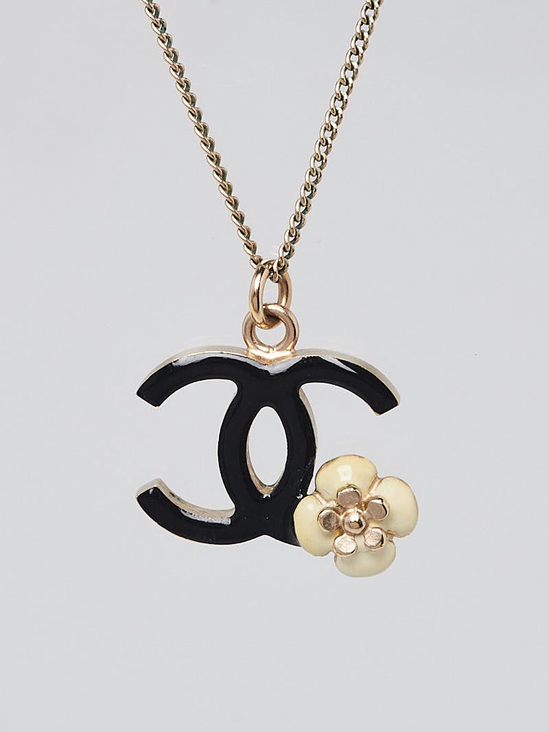 Chanel Vintage - Floral CC Metallic Necklace - Gold - Necklace