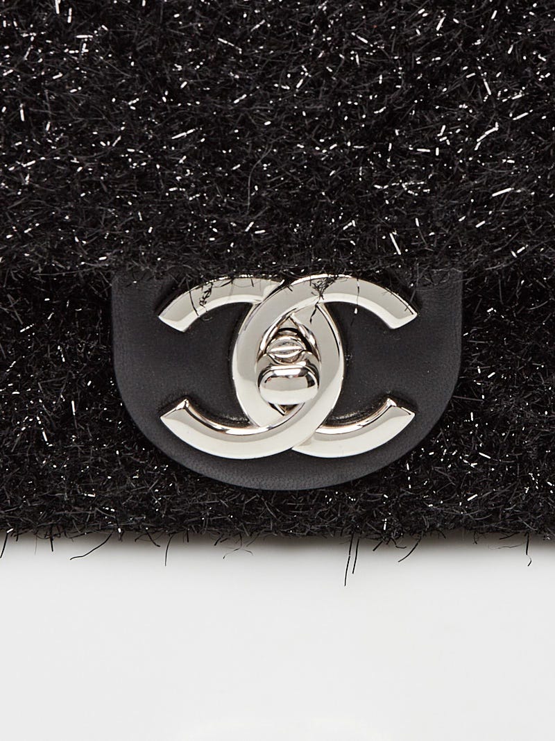 CHANEL★Chanel Ground Control Pluto Glitter Single Flap Bag Gray Chanel Ground Control Pluto Glitter Single Flap Bag