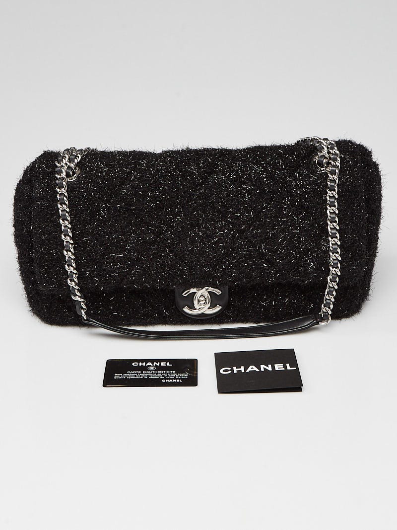 Chanel Silver Quilted Knit Pluto Glitter Large Flap Bag – ASC Resale